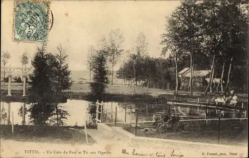 Ak Vittel Lothringen Vosges, Un Coin du Parc et Tir aux Pigeons