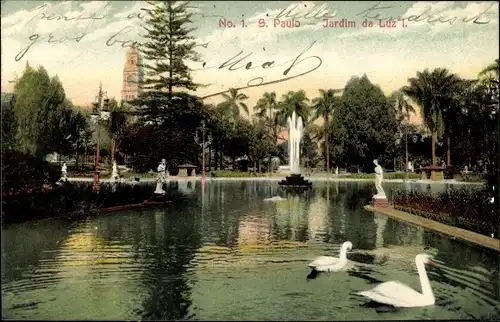 Ak São Paulo Brasilien, Jardim da Luz I.