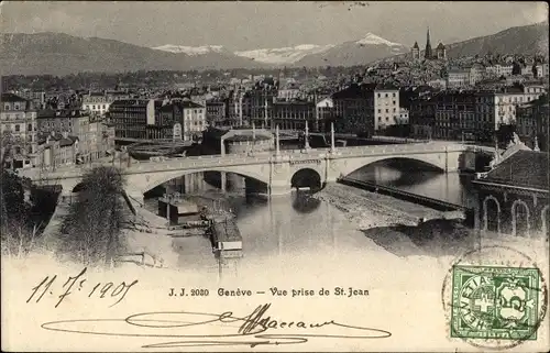 Ak Genf Genf Schweiz, Blick von St. Jean