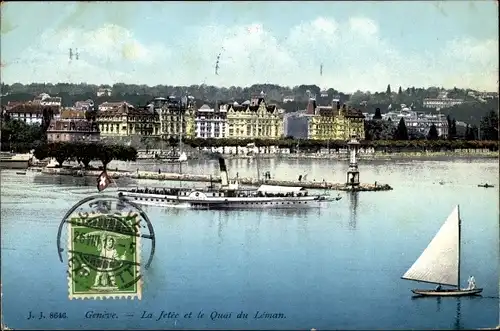 Ak Genf Genf Schweiz, Das Jetée und der Quai du Lac Léman