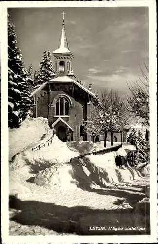 Ak Leysin Kanton Waadt, die Katholische Kirche