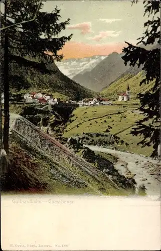 Ak Göschenen Kanton Uri, Gotthardbahn