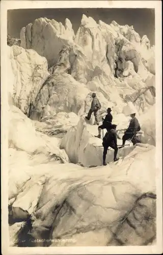 Ak Gletscherwanderung, Bergsteiger mit Ausrüstung, Schweiz