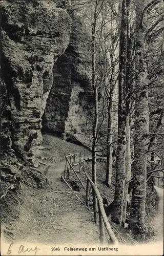 Ak Kanton Zürich Schweiz, Uetliberg, Felsenweg