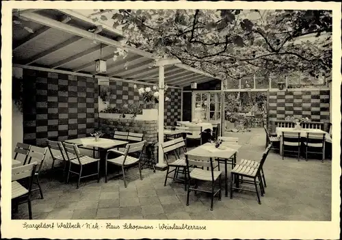 Ak Walbeck Geldern am Niederrhein, Haus Schopmans, Weinlaubterrasse