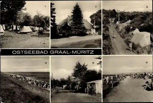 Ak Ostseebad Graal Müritz, Zeltplatz, Gärtnerische Produktions-Genossenschaft, Strand