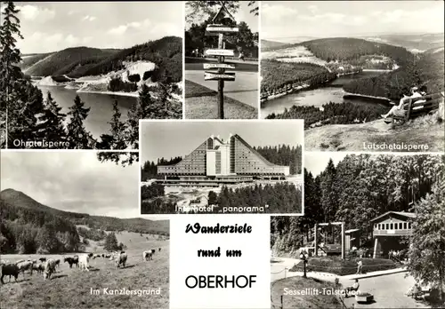 Ak Oberhof im Thüringer Wald, Kanzlersgrund, Lütschetalsperre, Sessellift-Talstation, Ohratelsperre
