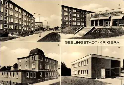 Ak Seelingstädt in Thüringen, Braunerswalderweg, Konsum-Einkaufszentrum, Gaststätte IG Wismut