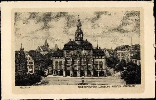 Ak Lüneburg in Niedersachsen, Rathaus, Marktplatz