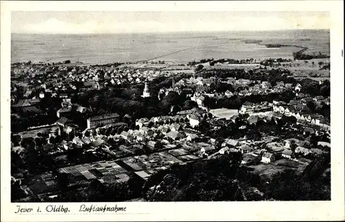 Ak Jever in Oldenburg Friesland, Fliegeraufnahme