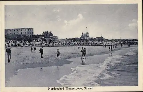 Ak Nordseebad Wangerooge in Ostfriesland, Strand, Badegäste, Strandkörbe