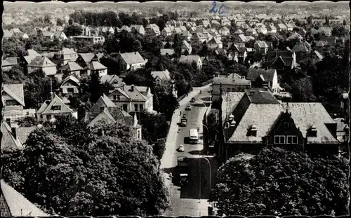 Ak Delmenhorst, Luftaufnahme von der Stadt, Straße