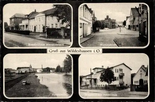 Ak Wildeshausen in Oldenburg, Krankenhaus Alexanderstift, Westerstraße, Krankenhaus Johanneum