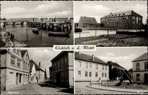 Ak Elsfleth Weser, Schiffjungenpier, Sternstraße, Amtsgericht, Berufsschule