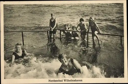 Ak Wilhelmshaven an der Nordsee, Badegäste