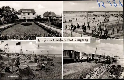 Ak Nordseebad Langeoog Ostfriesland, Rosengarten, Strandleben, Am Anleger, Am Strand