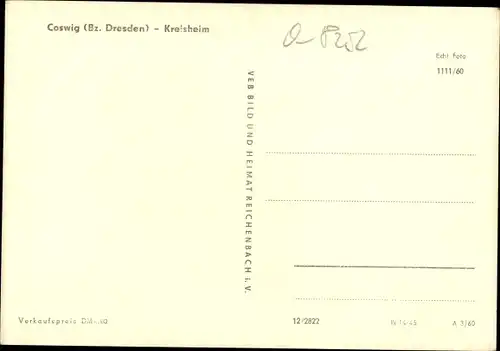 Ak Coswig in Sachsen, Kreisheim