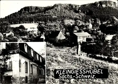 Ak Kleingießhübel Reinhardtsdorf Schöna Sächsische Schweiz, Ortsansicht, Gebäude