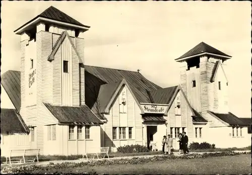 Ak Ostseebad Heringsdorf auf Usedom, HO Strandcafé, Fassade