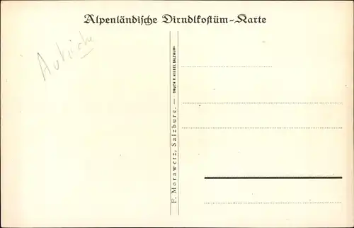 Ak Alpenländisches Dirndlkostüm, Frauen in Tracht, Brief