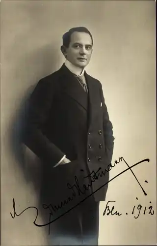 Foto Ak Schauspieler Eduard Heidtmann, Portrait, Autogramm