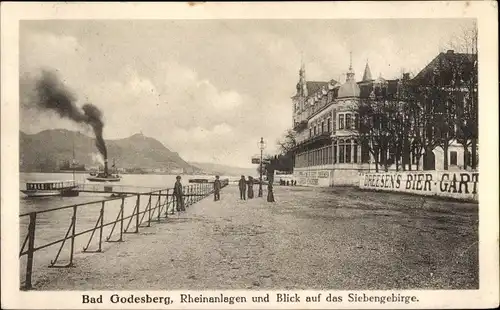 Ak Bad Godesberg Bonn am Rhein, Dreesens Hotel, Rheinanlagen, Siebengebirge