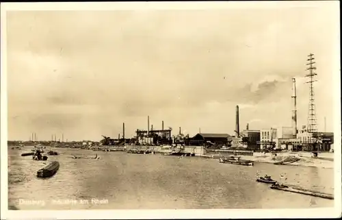 Ak Duisburg im Ruhrgebiet, Industrie am Rhein