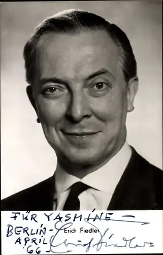 Ak Schauspieler Erich Fiedler, Autogramm