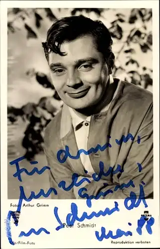 Ak Schauspieler Peer Schmidt, Portrait, Autogramm