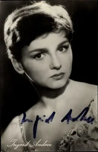 Ak Schauspielerin Ingrid Andree, Portrait, Autogramm