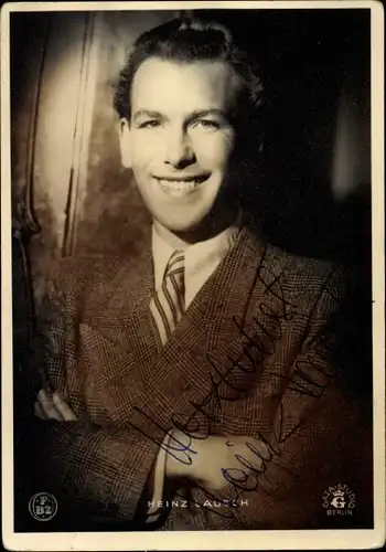 Ak Schauspieler Heinz Lausch, Portrait, Autogramm