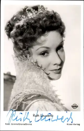 Ak Schauspielerin Ruth Leuwerik, Portrait, Autogramm