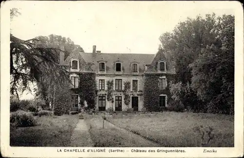 Ak La Chapelle d&#39;Aligné Sarthe, Château des Gringuenières