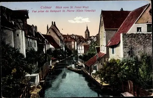 Ak Colmar Kolmar Elsass Haut Rhin, Blick vom Sankt Peter-Wall