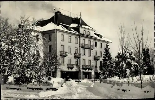 Ak Trois Epis Drei Ähren Elsass Haut Rhin, Centre Medical M.G.E.N., Hauptgebäude, Winter