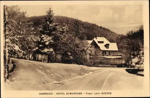 Ak Murbach Elsass Haut Rhin, Hotel St. Barnabé, Leon Koenig