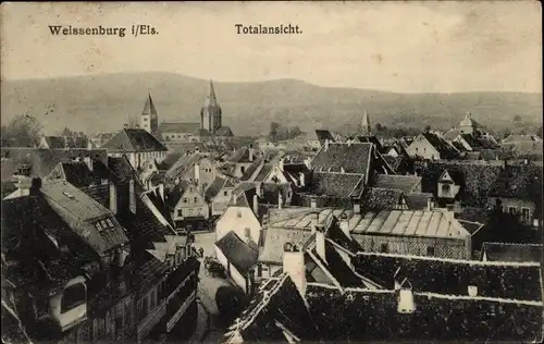 Ak Wissembourg Weißenburg Elsass Bas Rhin, Totalansicht, Blick über die Dächer