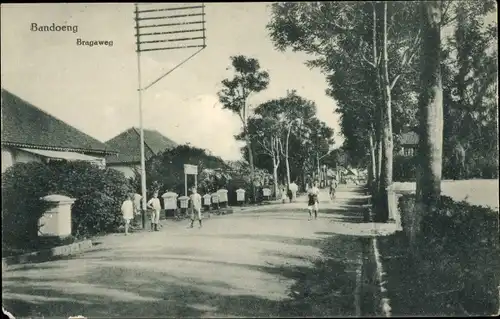 Ak Bandung Bandoeng Java Indonesien, Bragaweg