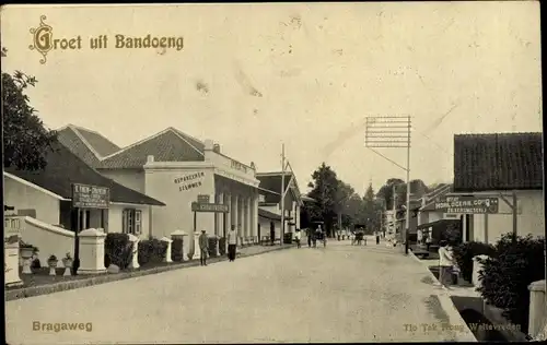 Ak Bandung Bandoeng Java Indonesien, Bragaweg