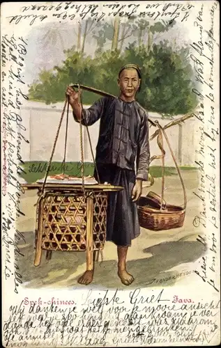 Künstler Ak Van der Heyden, Java Indonesien, Spek chinees