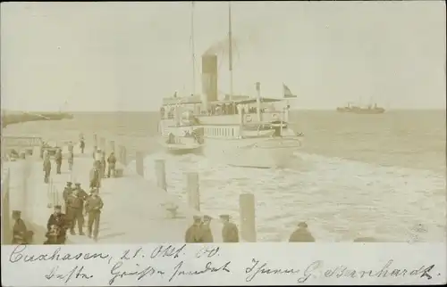 Foto Ak Nordseebad Cuxhaven, Dampferausfahrt