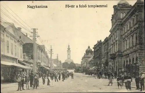 Ak Nagykanizsa Großkirchen Ungarn, Fö-ter a felsö templommal