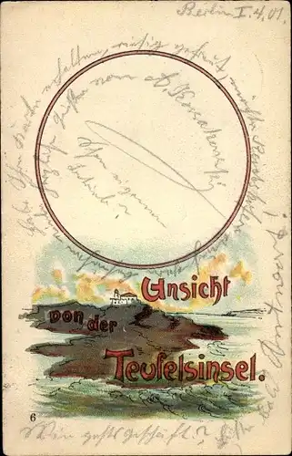 Litho Ansicht der Teufelsinsel