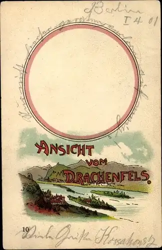 Litho Königswinter am Rhein, Drachenfels