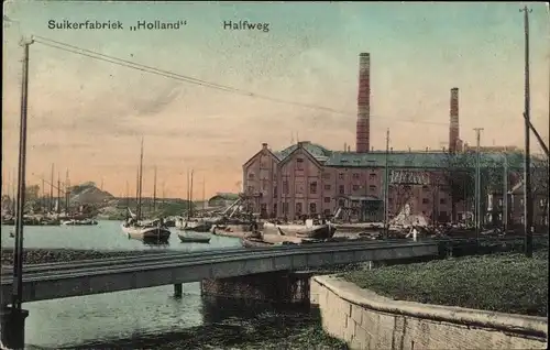 Ak Halfweg Nordholland, Zuckerfabrik Holland