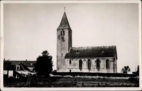 Ak Oosterland Wieringen Nordholland, Ned. Hervormde Kerk