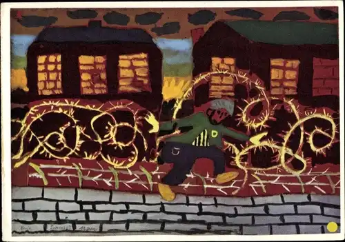 Künstler Ak Der Sprung in die Freiheit, Kuratorium unteilbares Deutschland