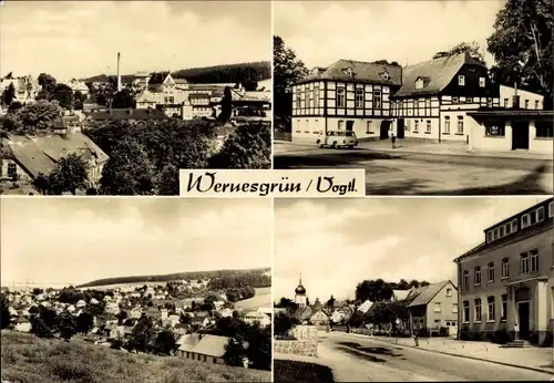 Ak Wernesgrün Steinberg im Vogtland, Panorama, Teilansicht, Straßenpartien