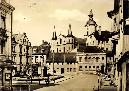 Ak Meerane in Sachsen, Straßenpartie, Tabakladen, Zum Gambrinus, Denkmal