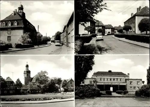 Ak Meuselwitz in Thüringen, Teilansichten, Straßenpartien